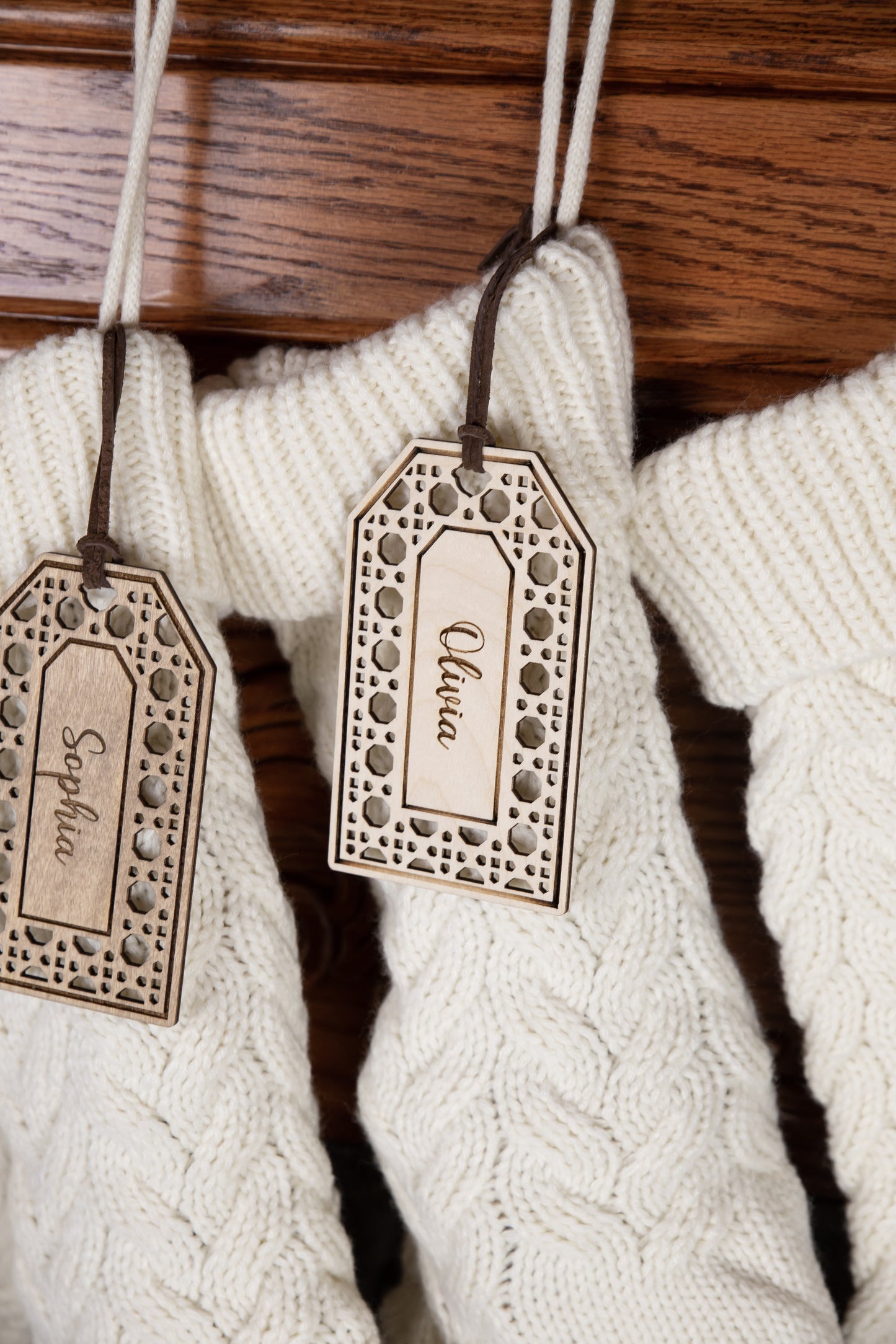 Engraved Rattan Stocking Tag