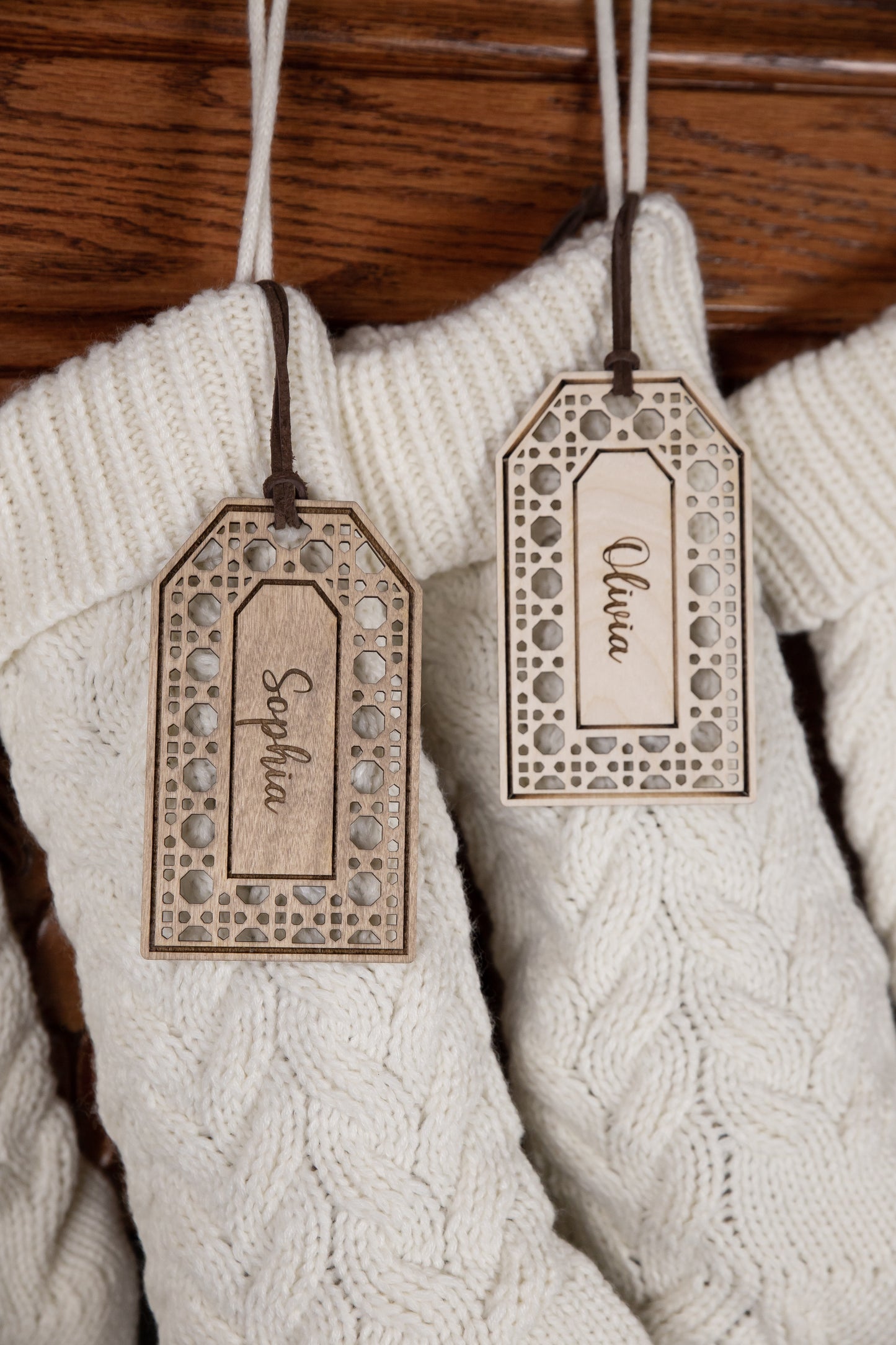 Engraved Rattan Stocking Tag