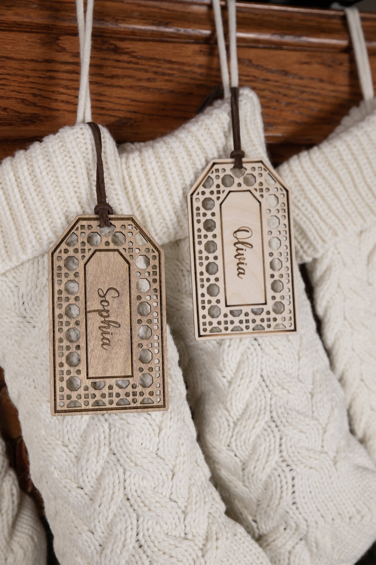 Engraved Rattan Stocking Tag