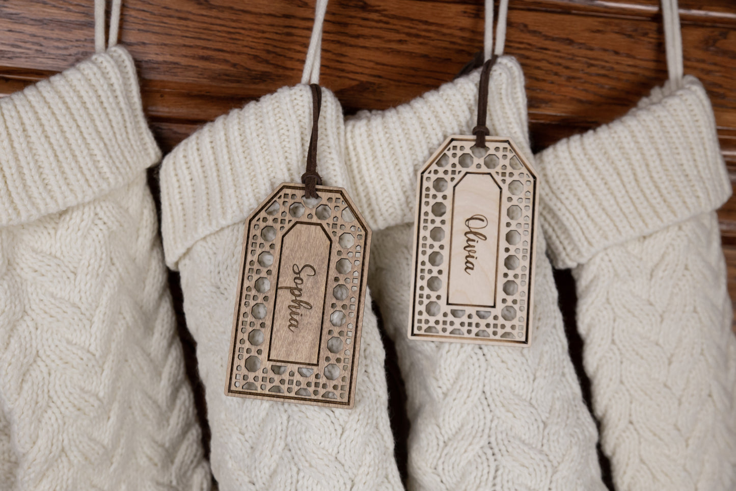 Engraved Rattan Stocking Tag