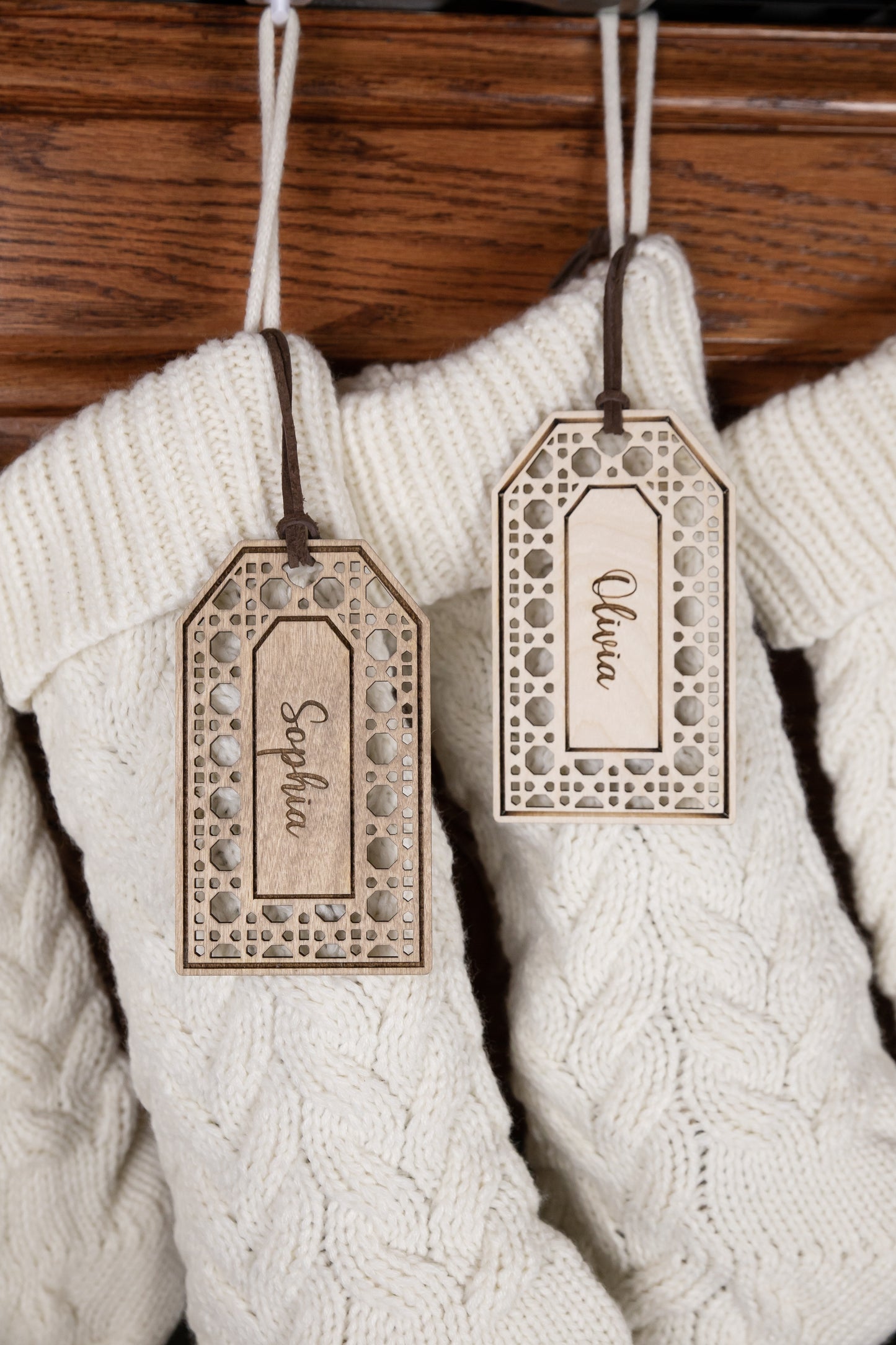 Engraved Rattan Stocking Tag