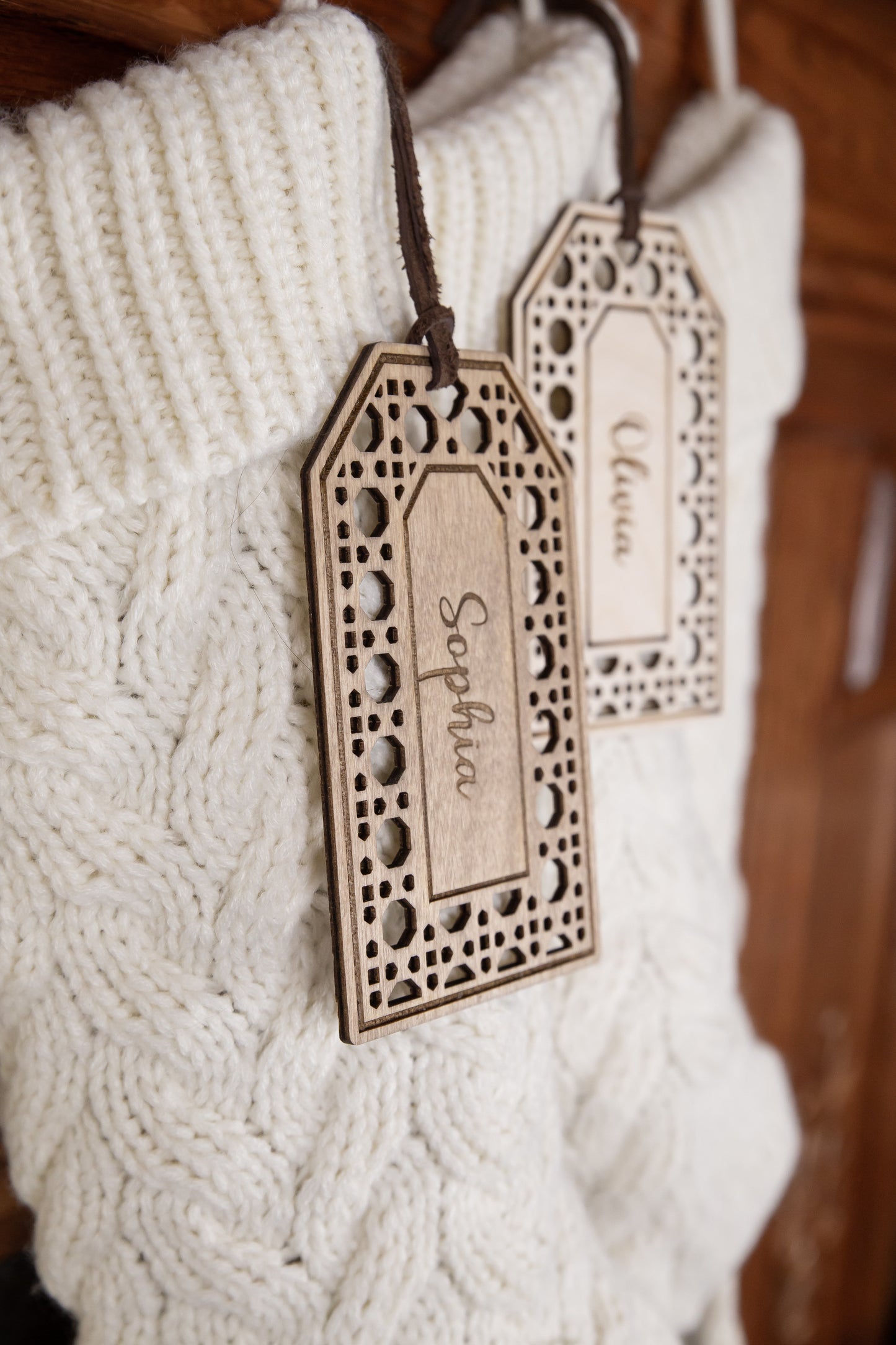 Engraved Rattan Stocking Tag