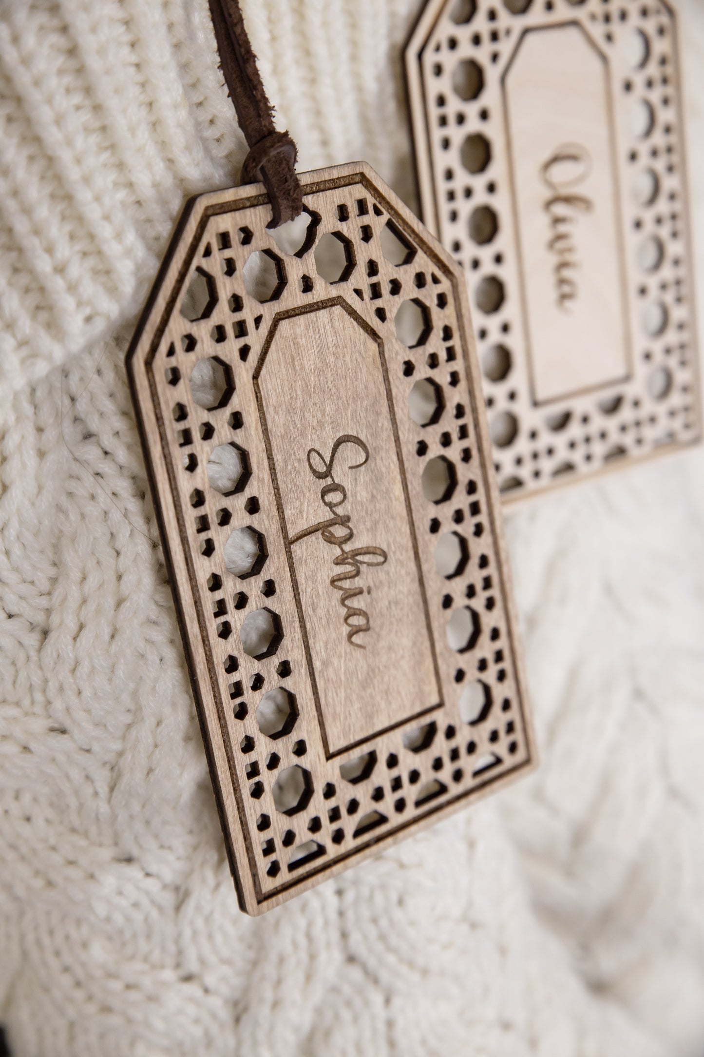 Engraved Rattan Stocking Tag