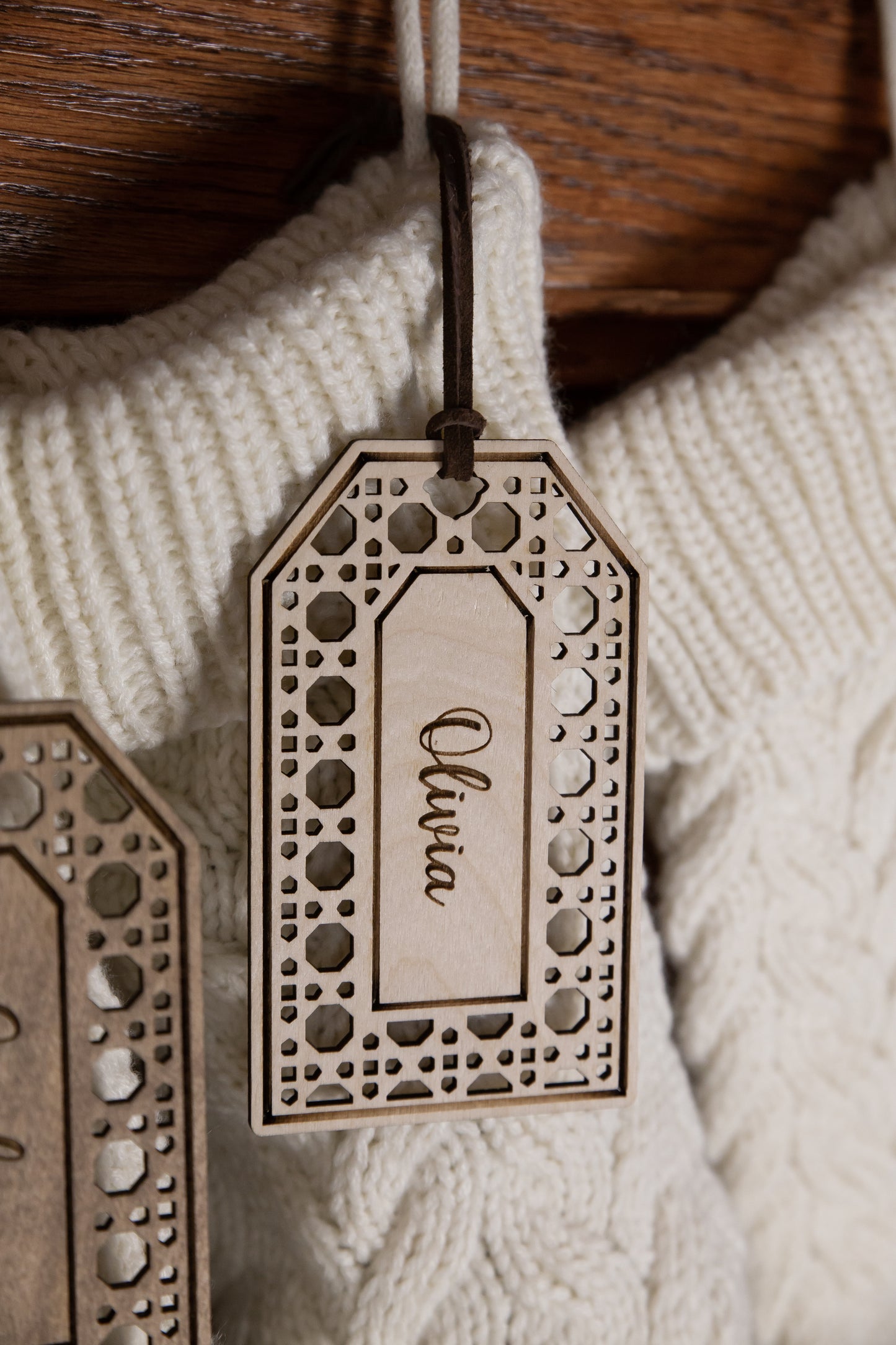 Engraved Rattan Stocking Tag