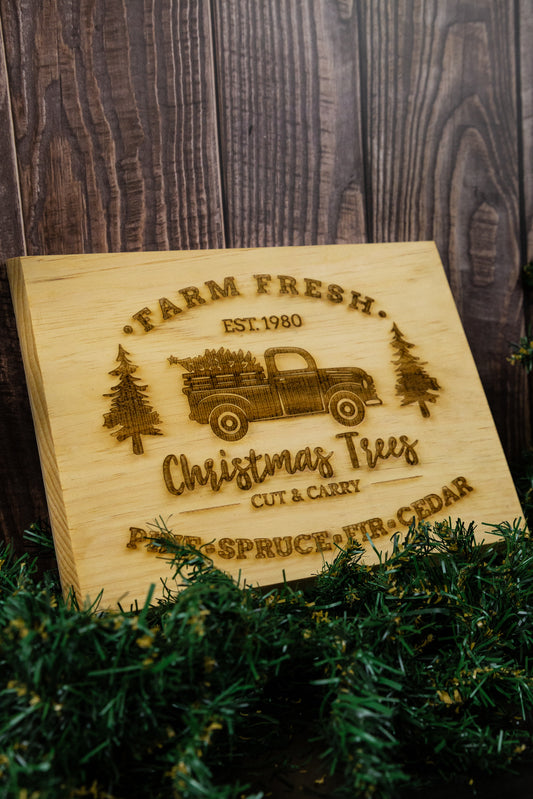 12" Rustic Style Christmas Sign