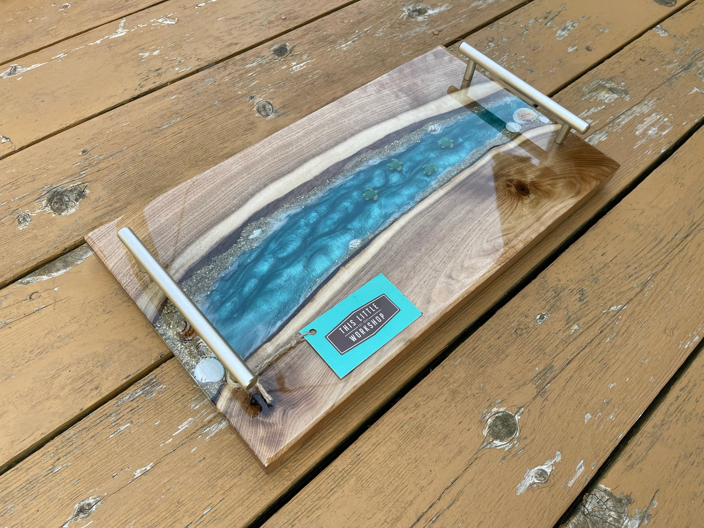 River Charcuterie Board / Serving Tray : Epoxy Resin & Wood
