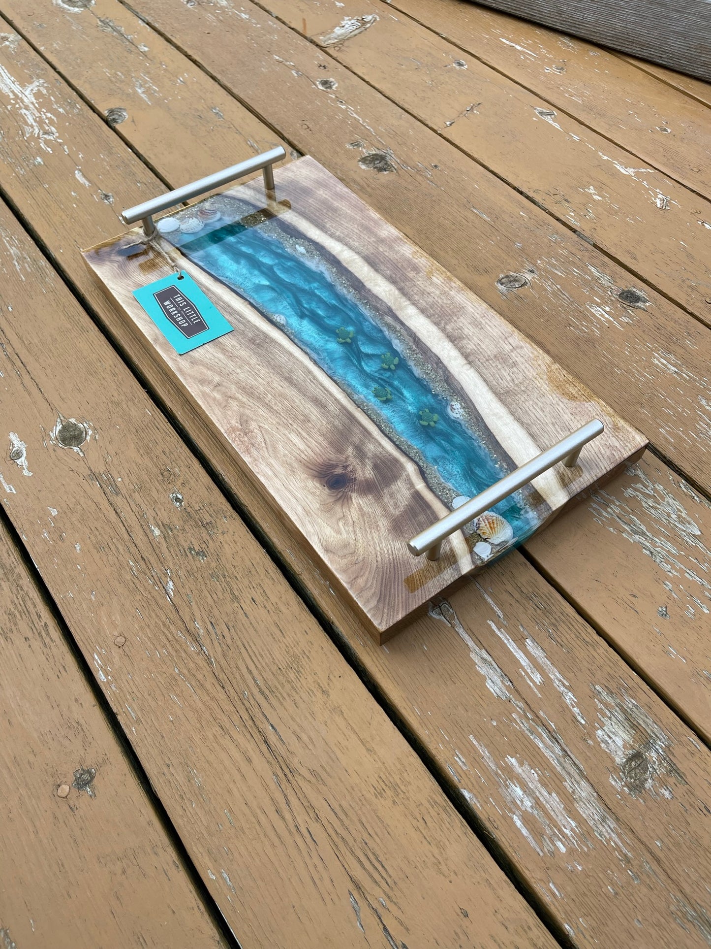 River Charcuterie Board / Serving Tray : Epoxy Resin & Wood