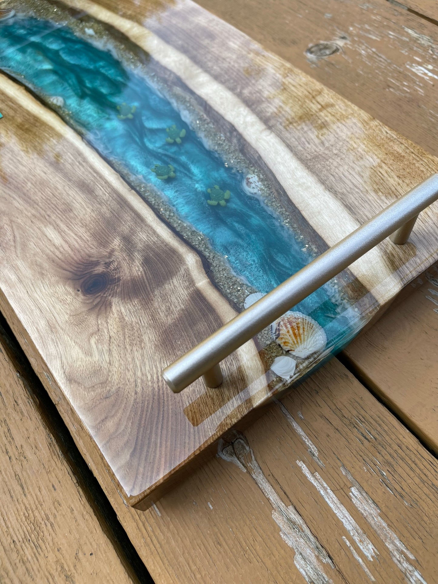 River Charcuterie Board / Serving Tray : Epoxy Resin & Wood