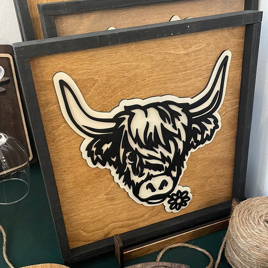 Highland cow sign