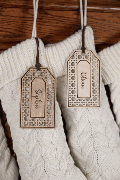 Engraved Rattan Stocking Tag