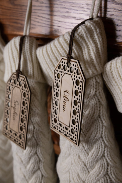 Engraved Rattan Stocking Tag